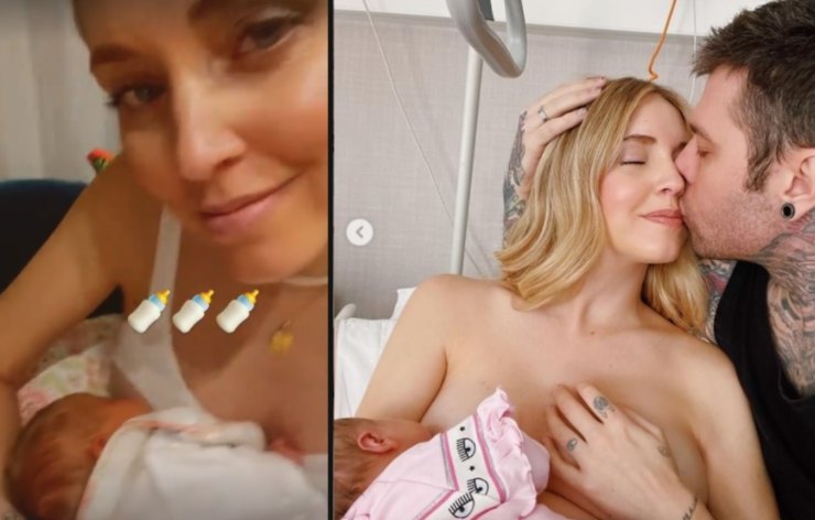 Chiara Ferragni allatta al seno