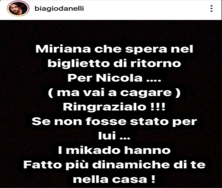 Biagio D'Anelli e la bugia detta a Miriana Trevisan - Political2