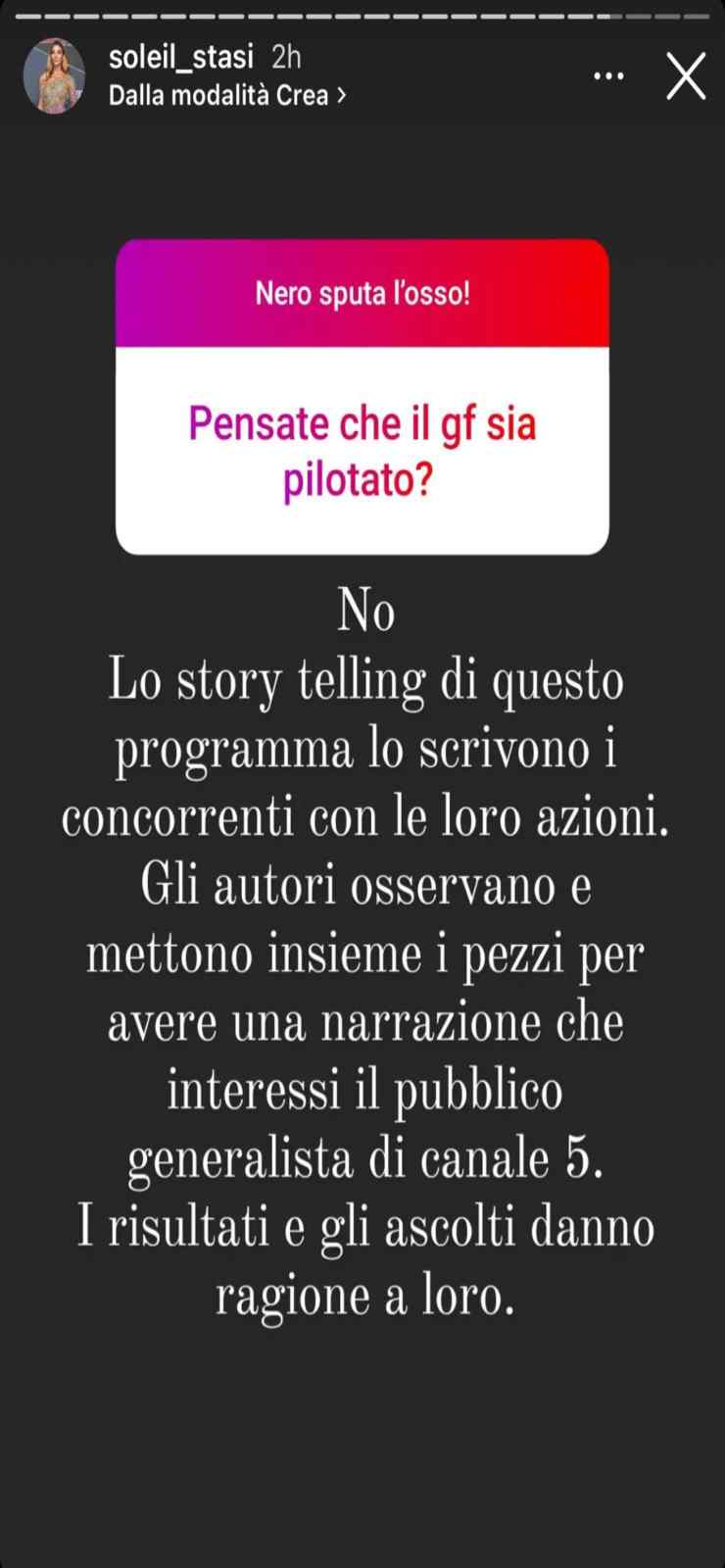 Soleil Sorge il gf è pilotato la risposta-Political24