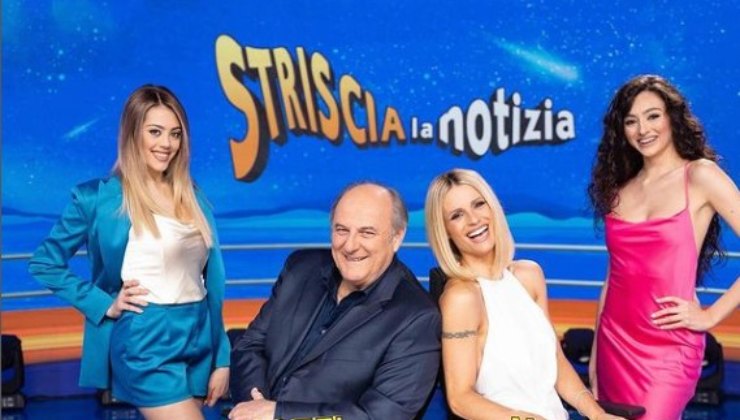 Michelle Hunziker e Gerry Scotti a Striscia la Notizia, Instagram 