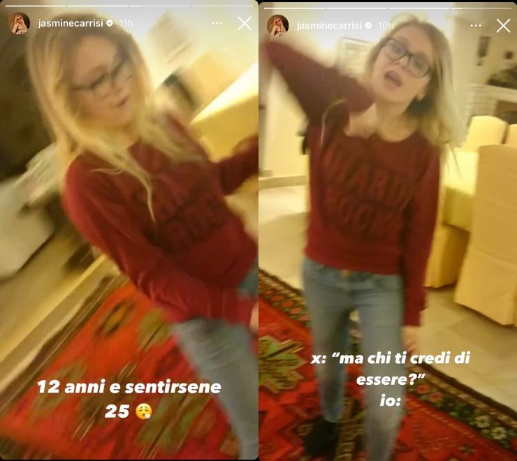 Jasmine Carrisi e le storie su Instagram - Political24 